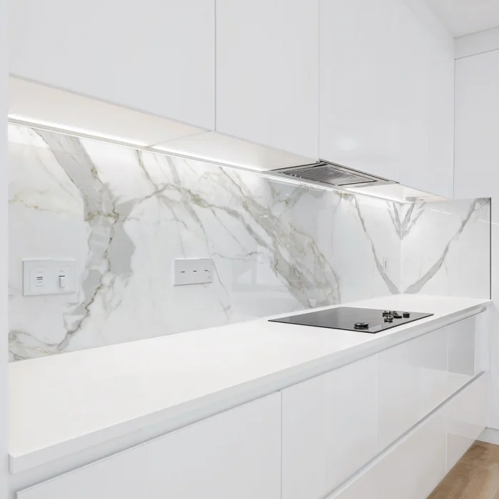 Küchenrückwand Platte Marmordesign mit Grauen Adern Artikelbild 2