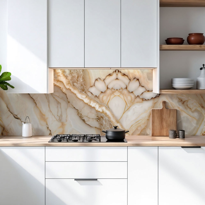 Küchenrückwand Platte Alabaster Marmor Onyx Effekt Artikelbild 1