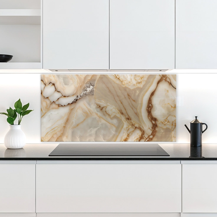 Küchenrückwand Platte | Alabaster Marmor Onyx Effekt
