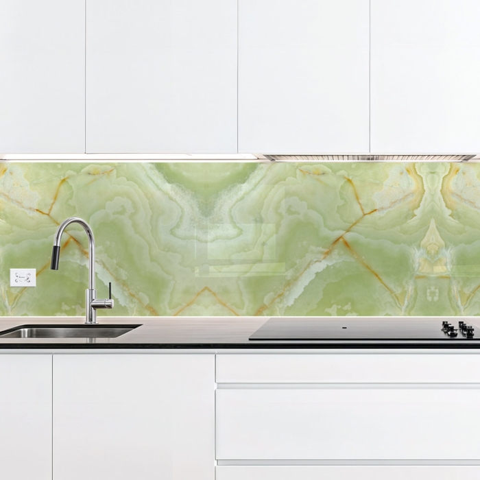 Küchenrückwand Platte | Smaragd Grüner Marmoroptik
