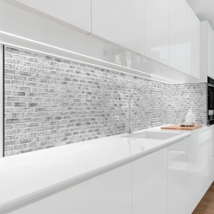 Küchenrückwand Platte | Skandinavischer Maueroptik