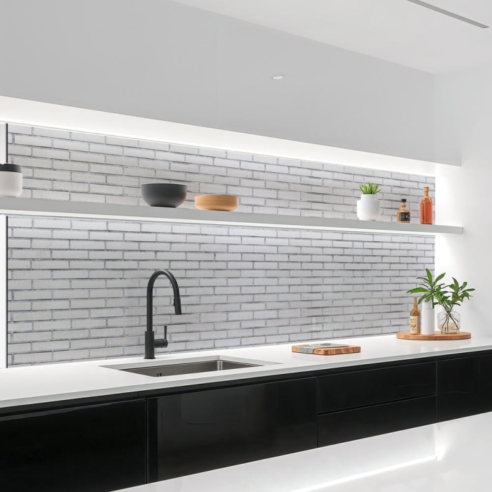 Küchenrückwand Platte | Schmale Ziegelstein Ambiente
