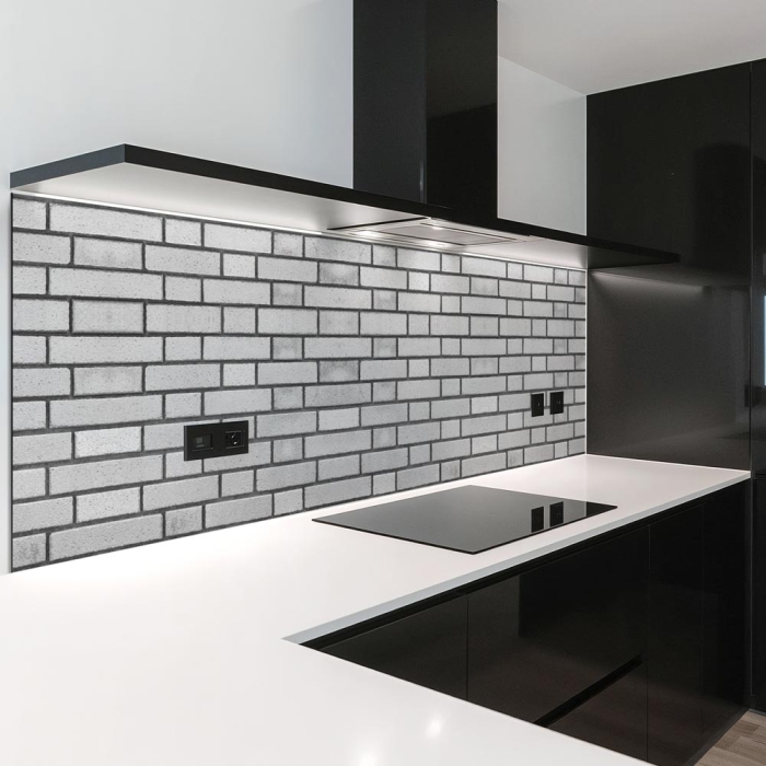 Küchenrückwand Platte Graue Backsteinoptik Artikelbild 1