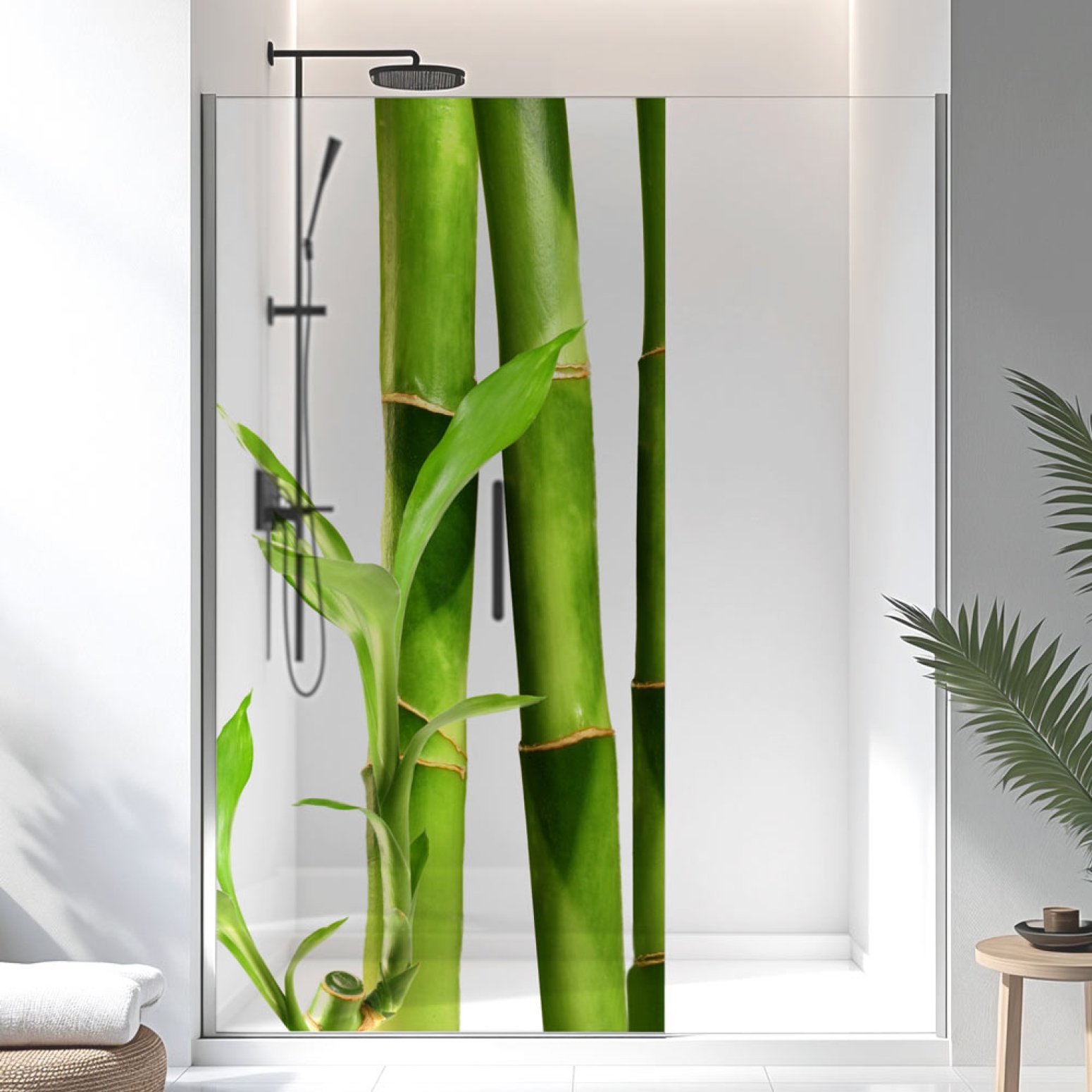 Sichtschutzfolie Dusche | Bambus Stämme