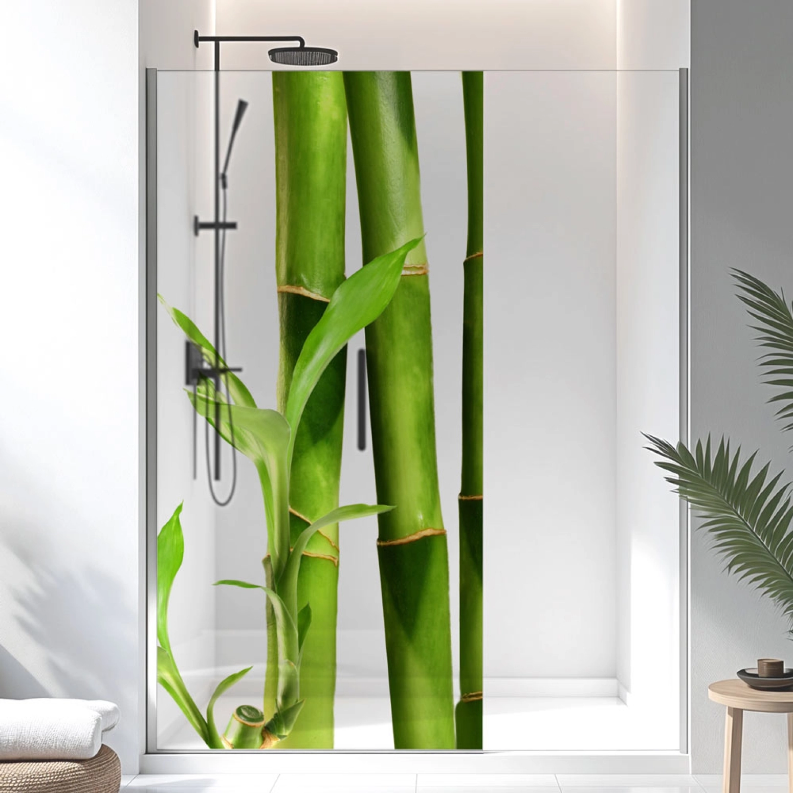 Sichtschutzfolie Dusche | Bambus Stämme