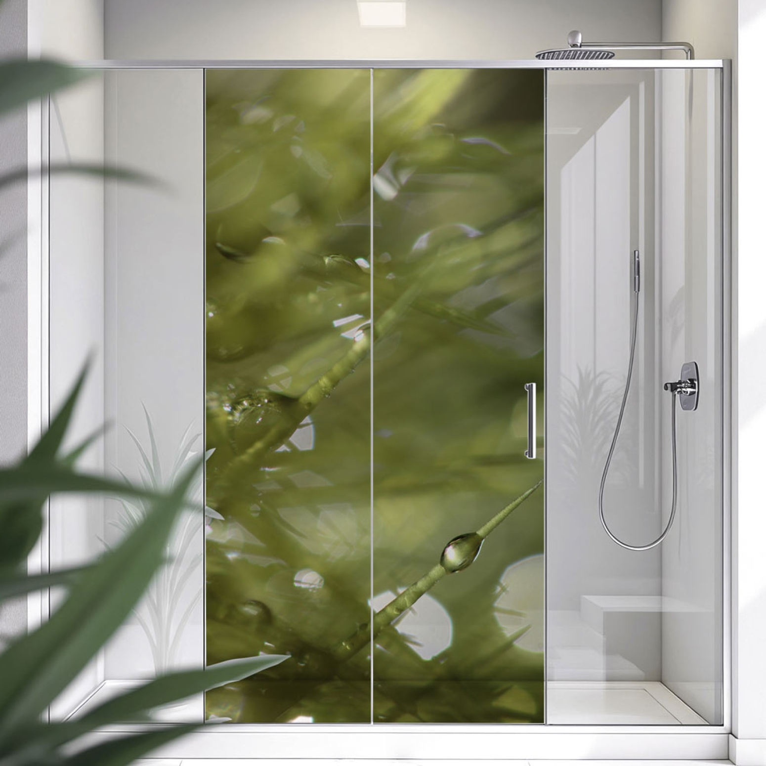 Sichtschutzfolie Dusche | Makrostruktur mit Tau Perle