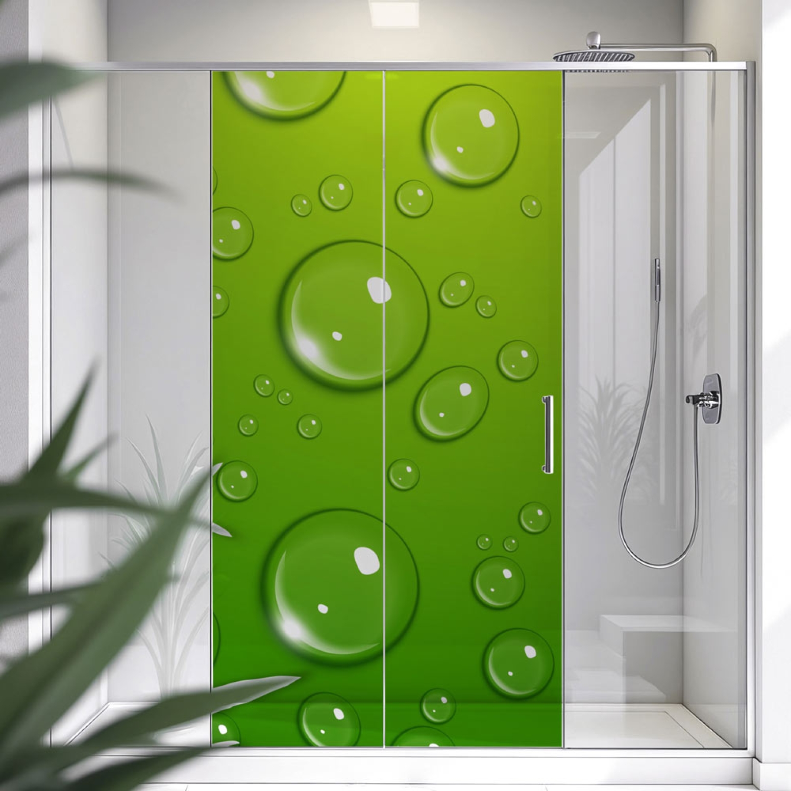 Sichtschutzfolie Dusche | Filigrane Tropfenperlen