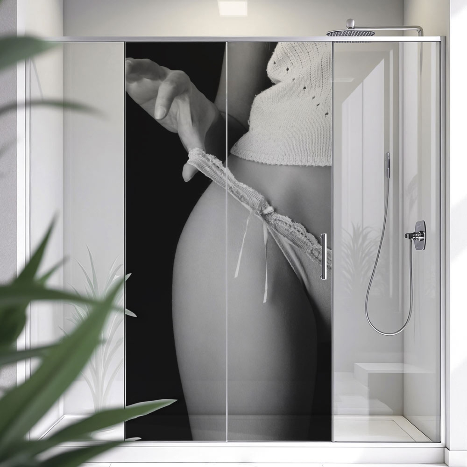 Sichtschutzfolie Dusche | Frau in Sinnlicher Pose