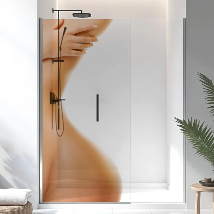 Sichtschutzfolie Dusche | Femininer Körperbogen in zarter Pose
