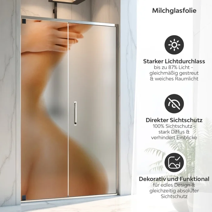 Sichtschutzfolie Dusche | Femininer Körperbogen in zarter Pose
