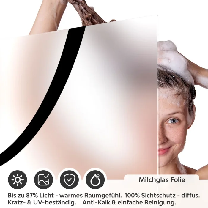 Sichtschutzfolie Dusche | Geschwungene Linie