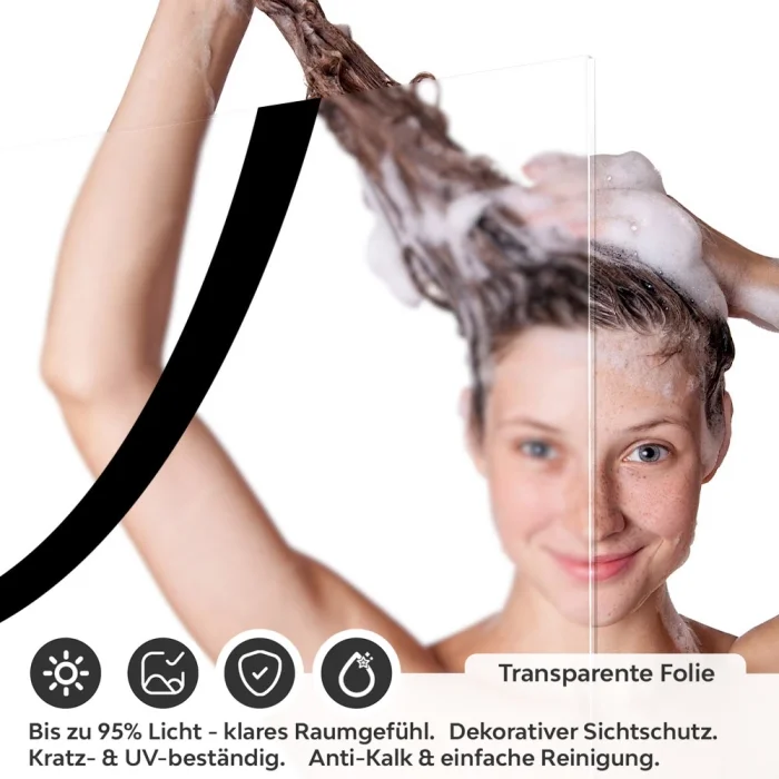 Sichtschutzfolie Dusche | Geschwungene Linie