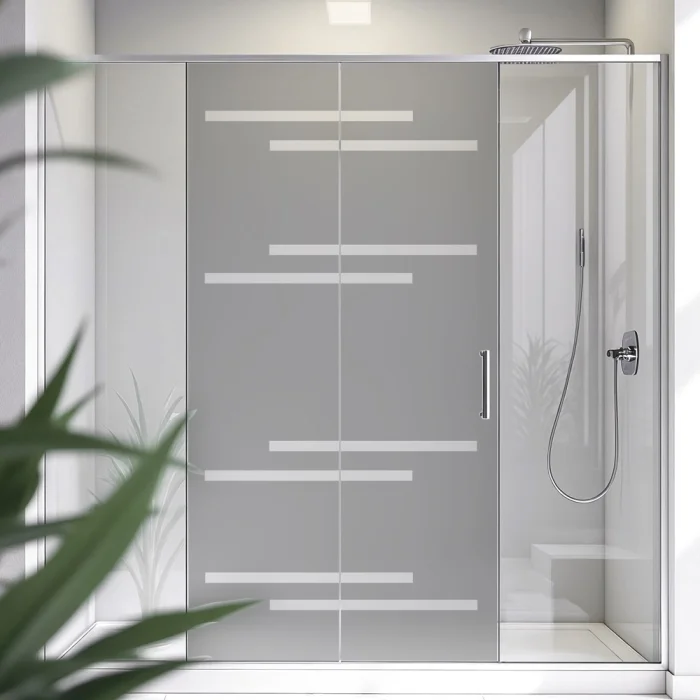 Sichtschutzfolie Dusche Versetzte Streifen