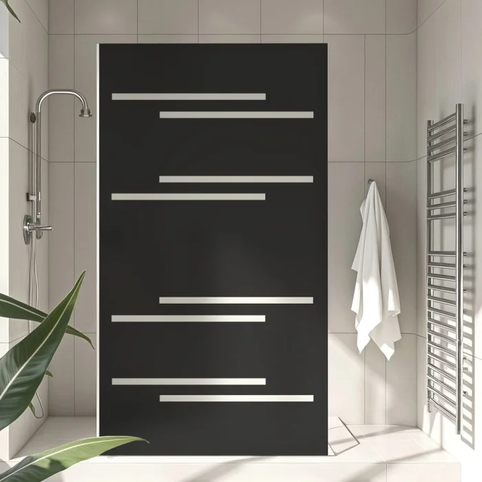 Sichtschutzfolie Dusche Versetzte Linien