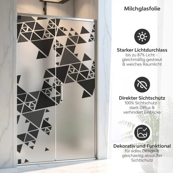 Sichtschutzfolie Dusche Dreieck Muster