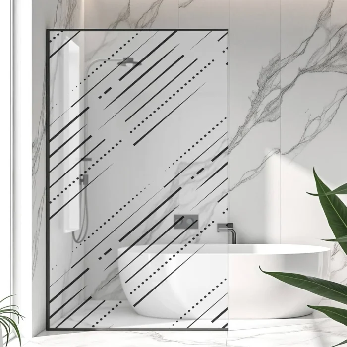Sichtschutzfolie Dusche Gepunktete Linien