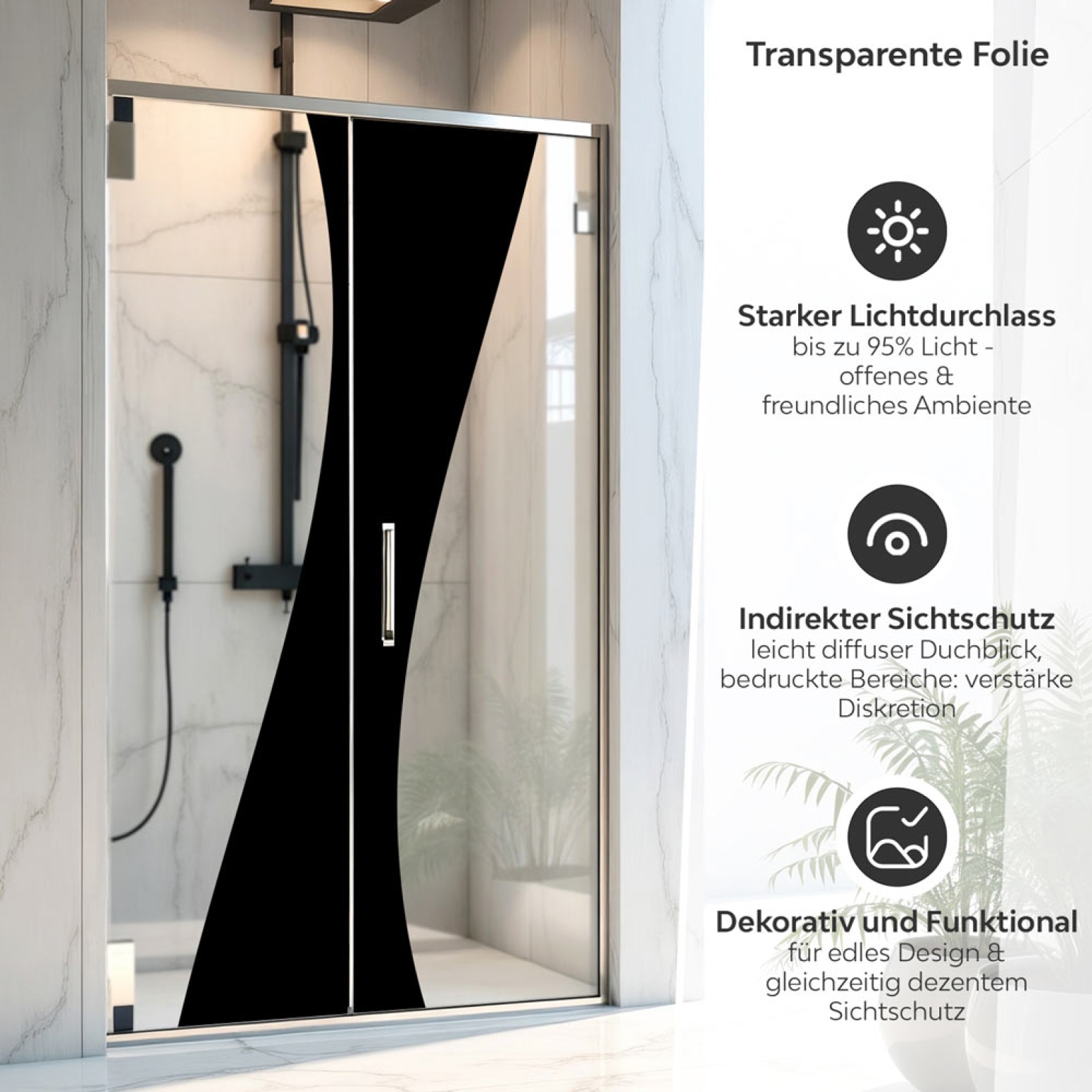 Sichtschutzfolie Dusche Curve