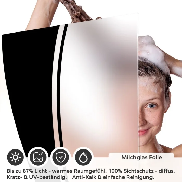 Sichtschutzfolie Dusche Schwarze Wellenlinien