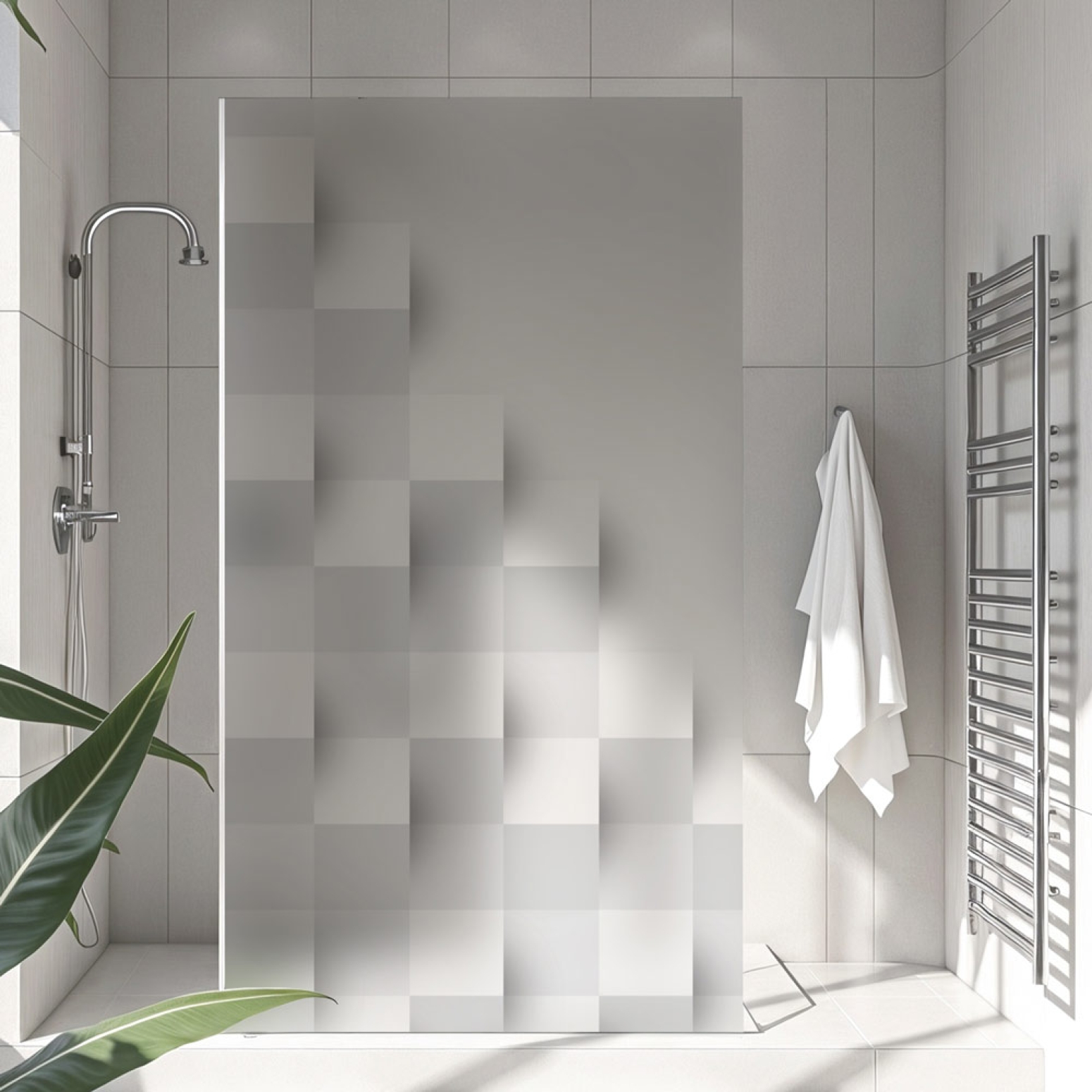 Sichtschutzfolie Dusche Blöcke