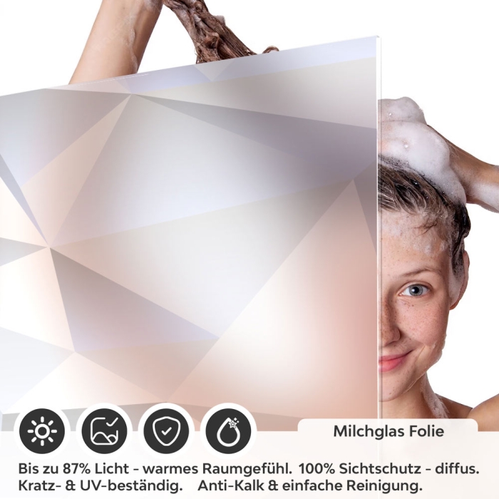 Sichtschutzfolie Dusche Polygone