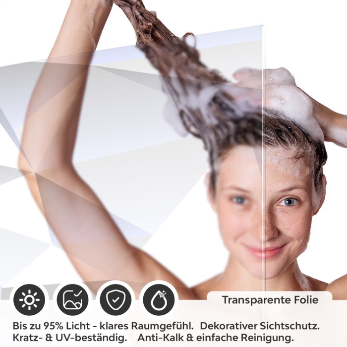 Sichtschutzfolie Dusche Polygone
