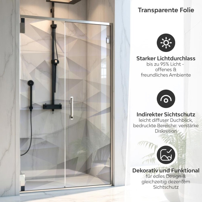Sichtschutzfolie Dusche Polygone