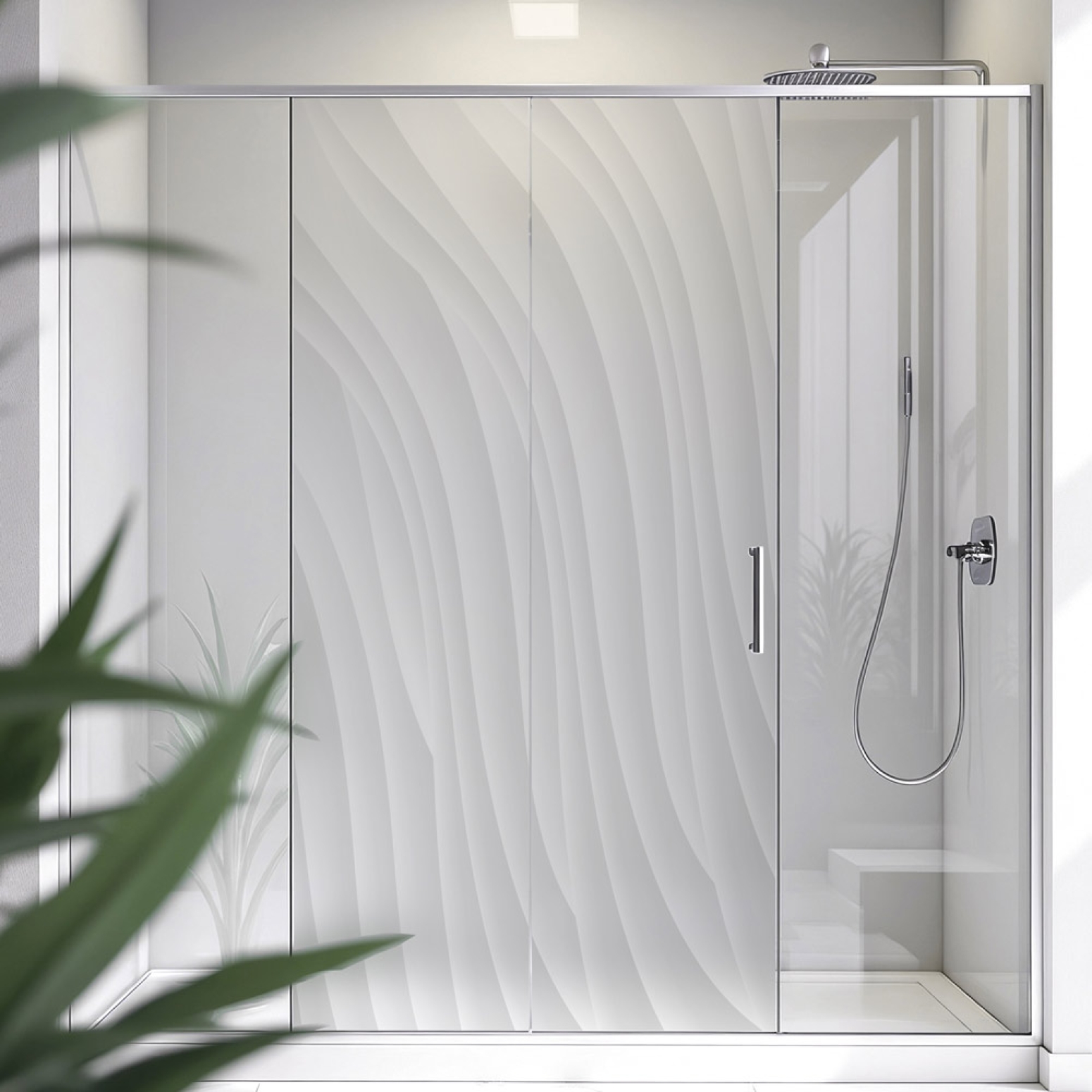 Sichtschutzfolie Dusche Elegante Wellen