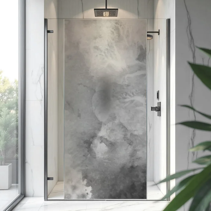 Sichtschutzfolie Dusche Marmorierte Nebeloptik
