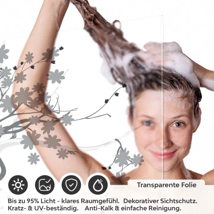 Sichtschutzfolie Dusche Kirschblütenzweige
