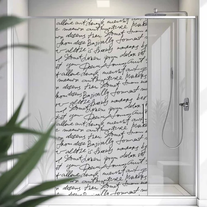 Sichtschutzfolie Dusche Handschrift Look