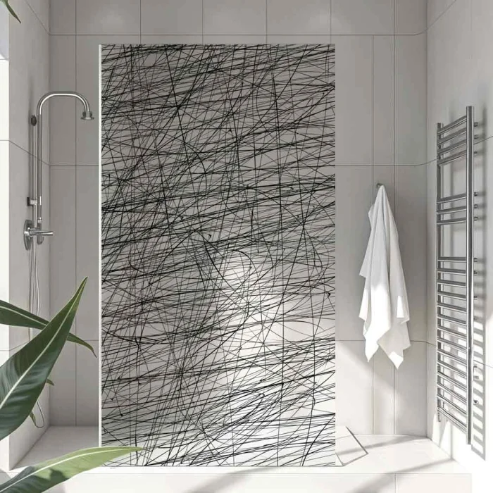Sichtschutzfolie Dusche Scribble Look