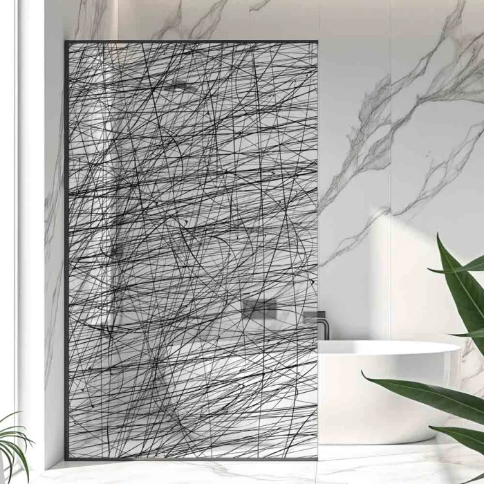 Sichtschutzfolie Dusche Scribble Look