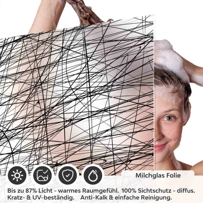 Sichtschutzfolie Dusche Scribble Look