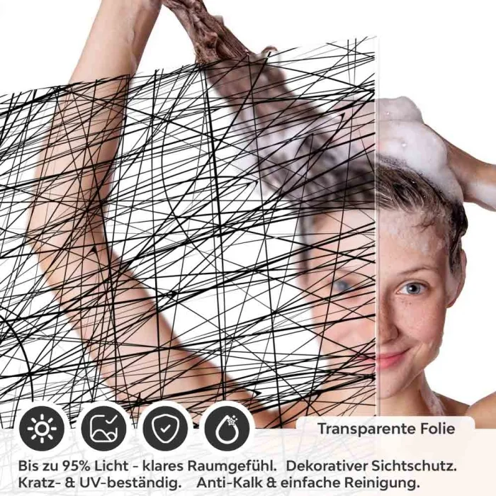 Sichtschutzfolie Dusche Scribble Look