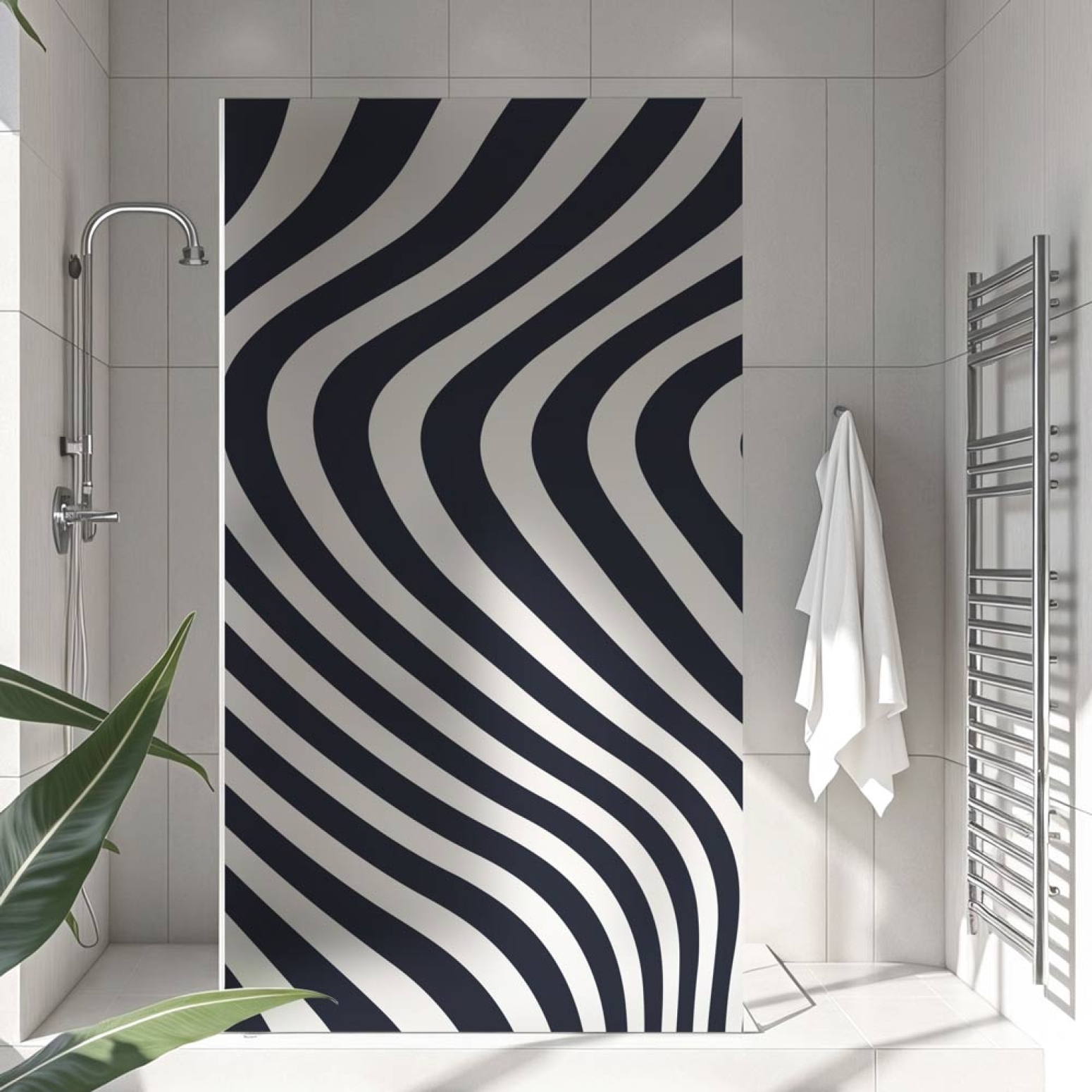 Sichtschutzfolie Dusche Zebra Streifen