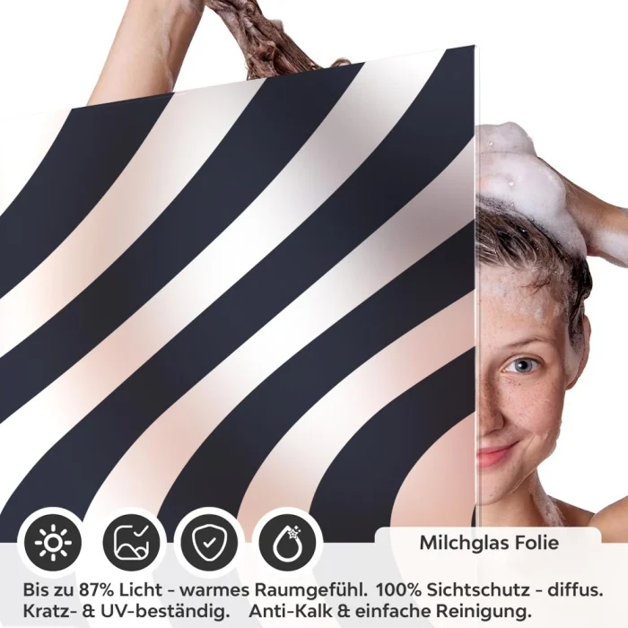 Sichtschutzfolie Dusche Zebra Streifen
