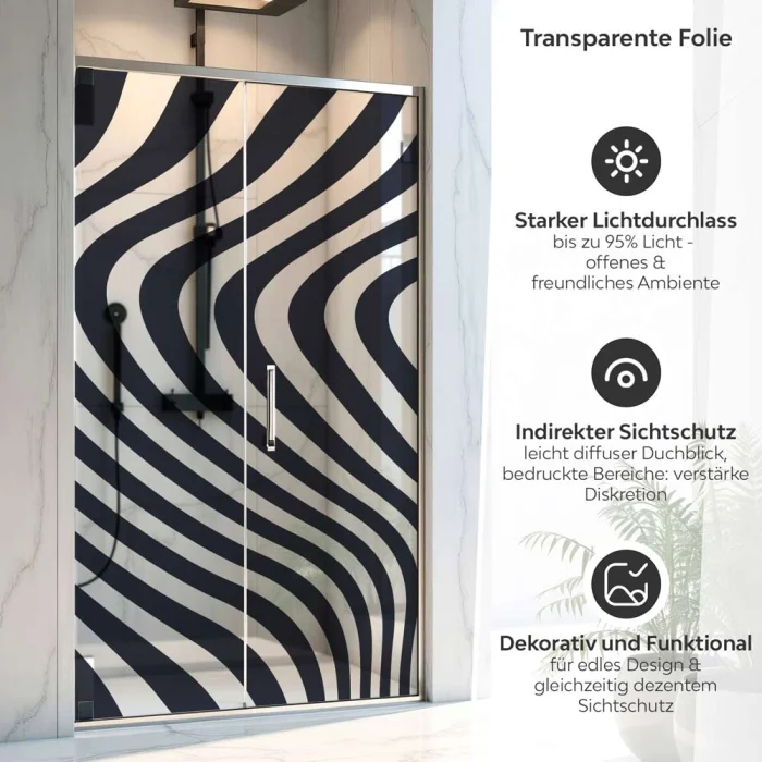 Sichtschutzfolie Dusche Zebra Streifen