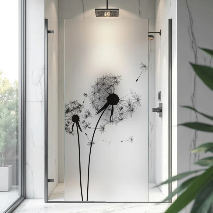 Sichtschutzfolie Dusche Pusteblumen