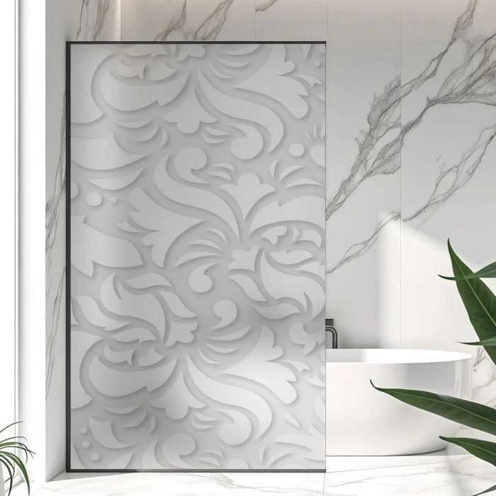 Sichtschutzfolie Dusche Florale Ornamente
