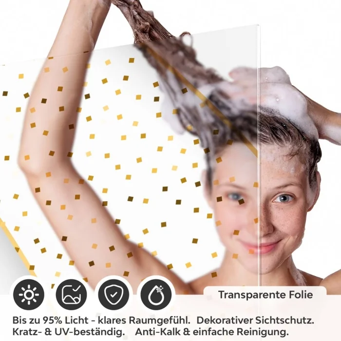 Sichtschutzfolie Dusche Goldakzente