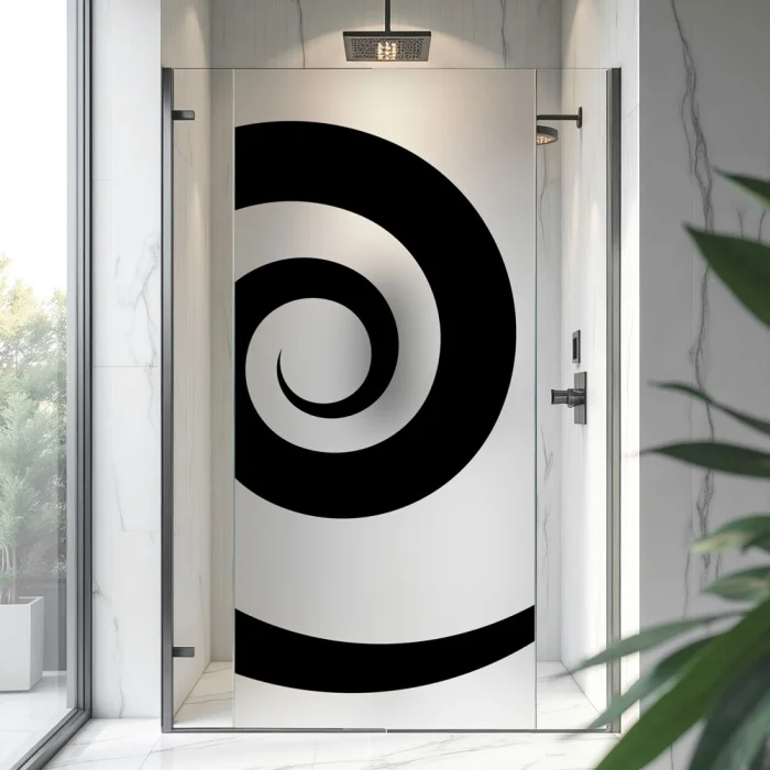 Sichtschutzfolie Dusche | Grafische Spirale