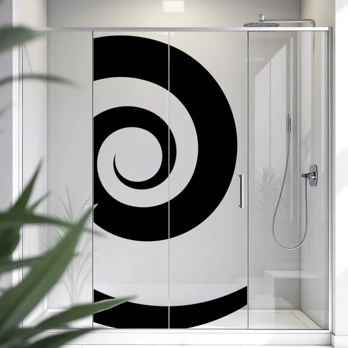 Sichtschutzfolie Dusche | Grafische Spirale
