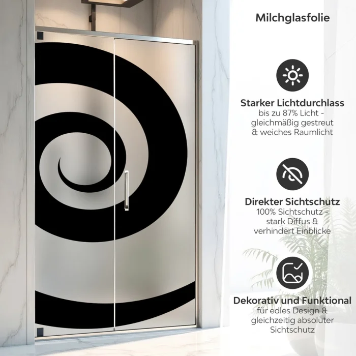 Sichtschutzfolie Dusche | Grafische Spirale