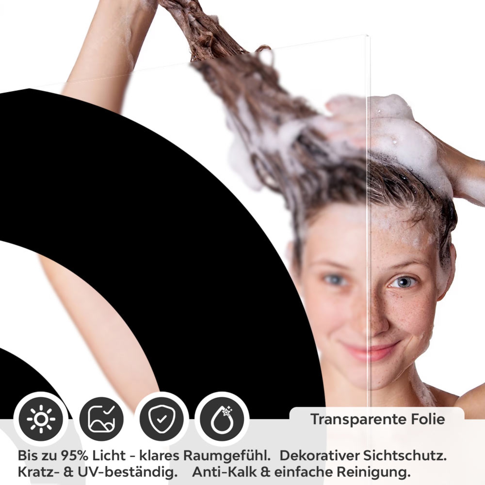 Sichtschutzfolie Dusche | Grafische Spirale