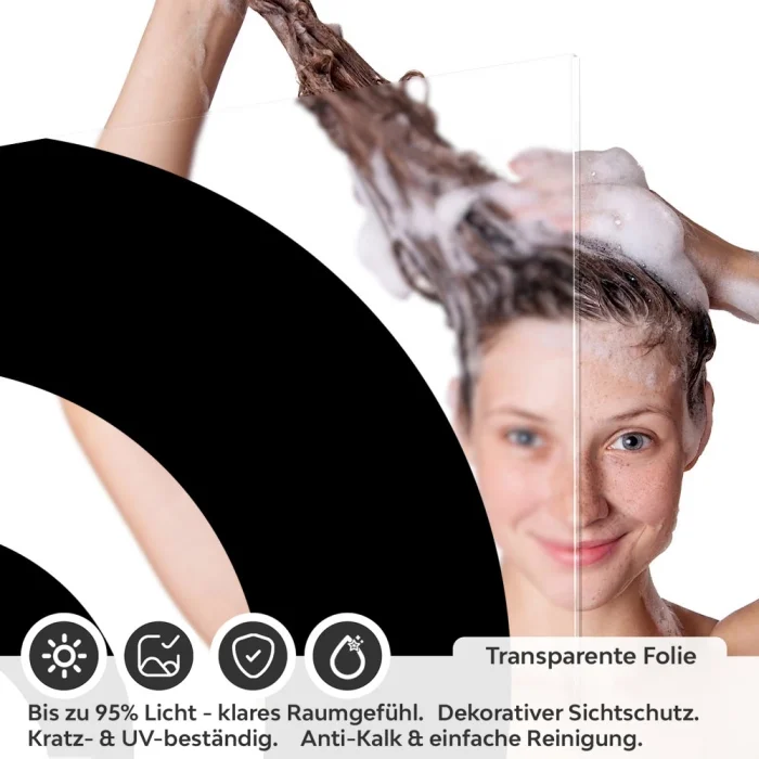 Sichtschutzfolie Dusche | Grafische Spirale