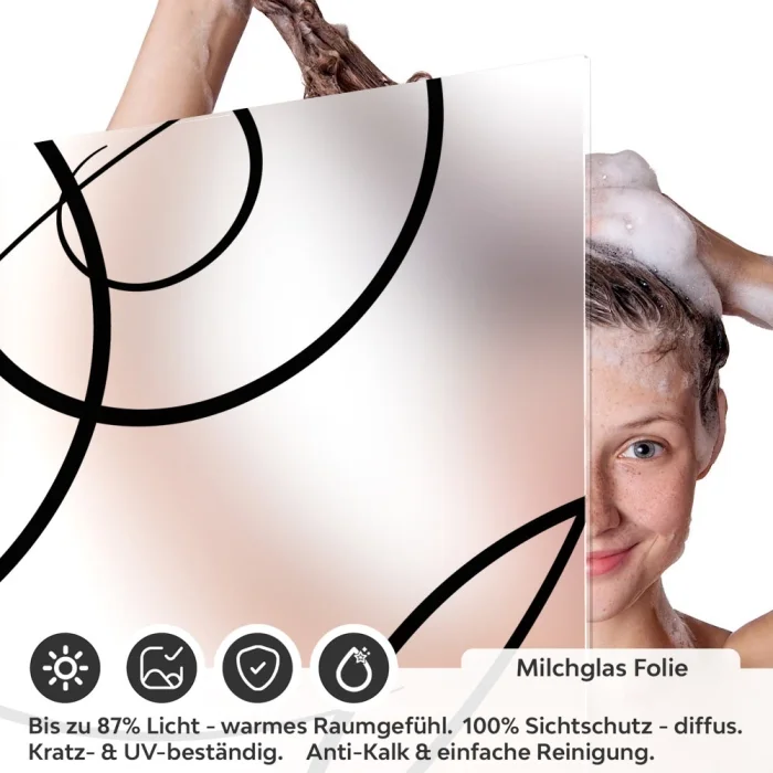 Sichtschutzfolie Dusche | Zeitlose Spiralen & Kreise