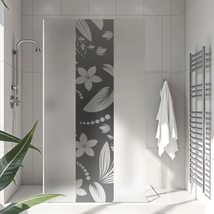 Sichtschutzfolie Dusche | Florale Muster