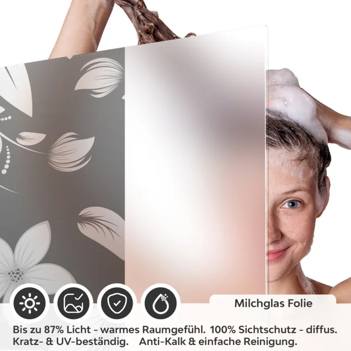 Sichtschutzfolie Dusche | Florale Muster
