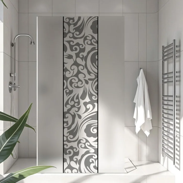 Sichtschutzfolie Dusche | Elegantes Barockmuster