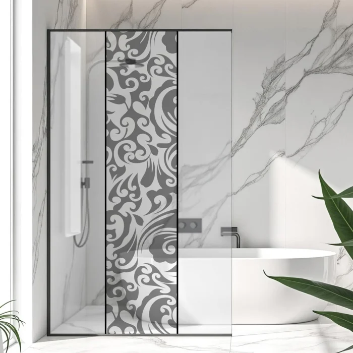 Sichtschutzfolie Dusche | Elegantes Barockmuster